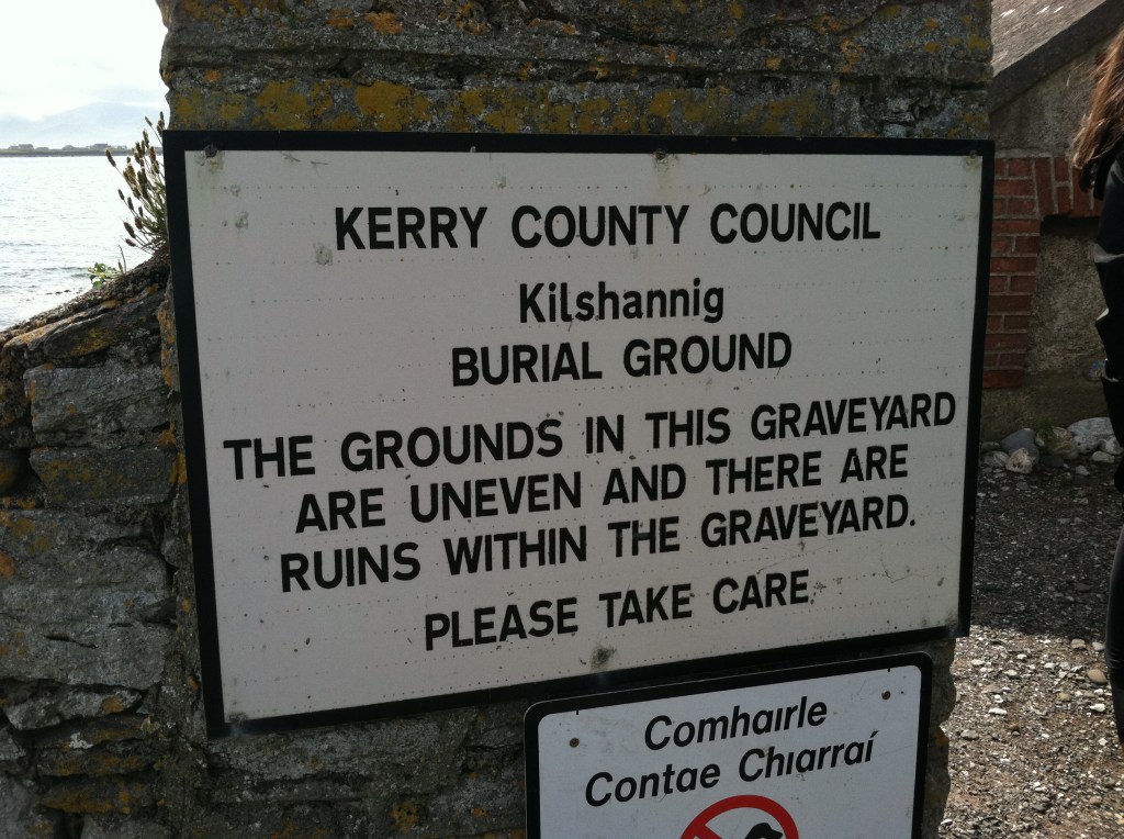Sign declaring ruins