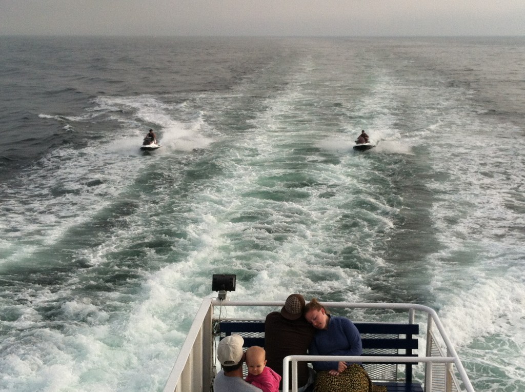 Ferry goers got to watch
