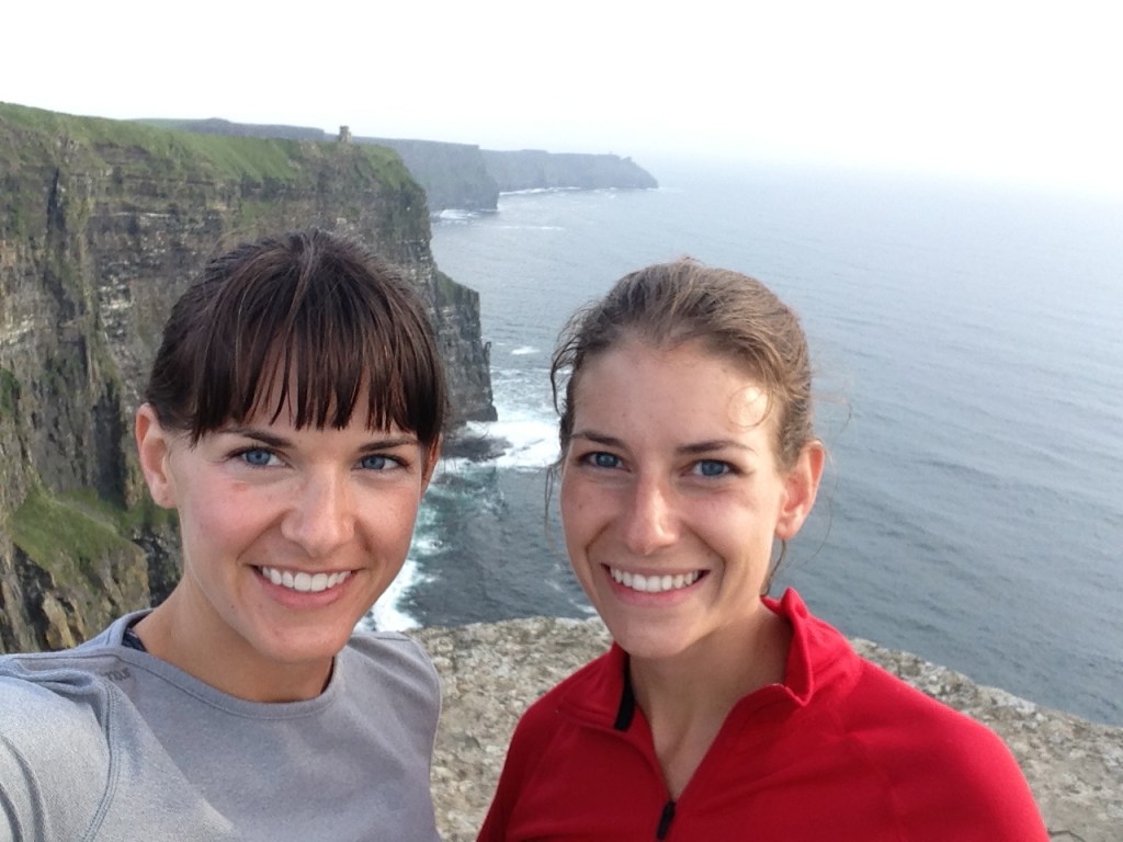 June: Too many pictures to choose from for my European adventure! But I wanted to get one of Taryn and me on our Ireland escapades, particularly the Cliffs of Moher where we commenced yoga poses. (Thanks, Taryn!)
